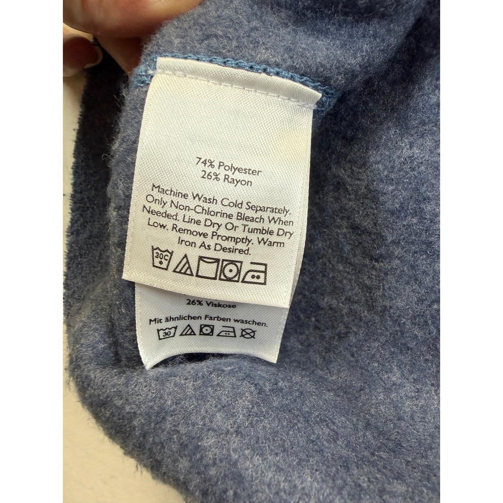 Eddie Bauer Pullover Mens 2XL Blue Quarter Zip Fleece Sweater Casual Heathered - Picture 7 of 8
